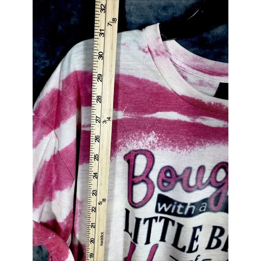 Bougie With A Little Bit Of Hood Women’s T-Shirt Tie Dye Bleached Extra Large - Picture 7 of 11
